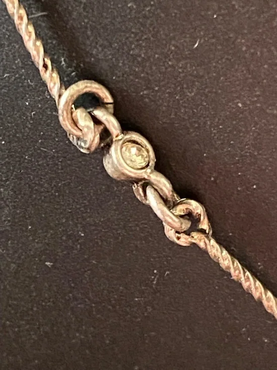 Liz Claiborne dark pearl acorn Necklace and Black Hematite dog tag necklace set - Picture 4 of 11